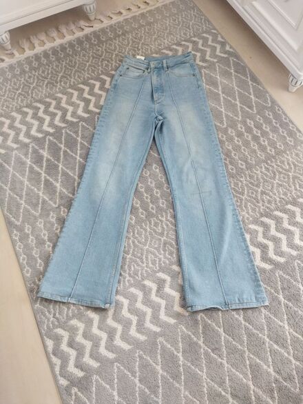 Açık Mavi Bol Paça Jean Pantolon