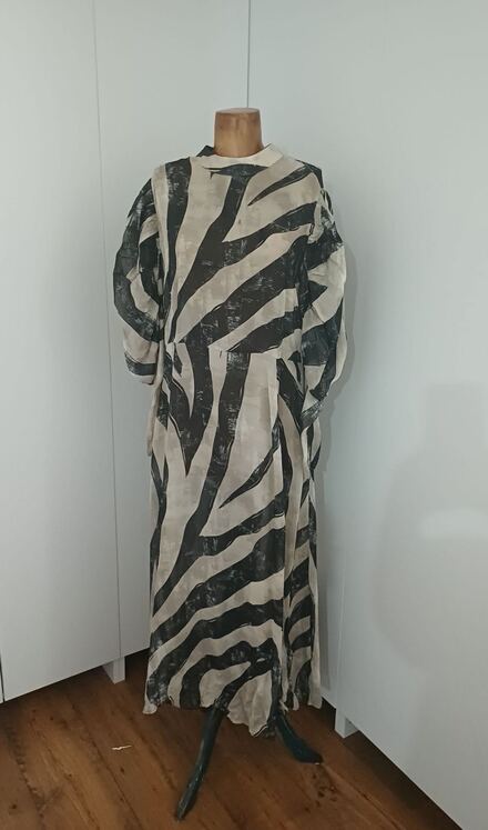 Zebra Desenli Uzun Elbise