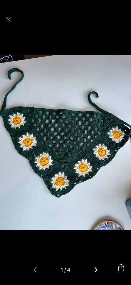 Zara Yeşil Bandana Çiçek Desenli