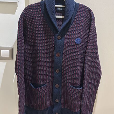 Fred Perry Lacivert bordo Desenli Hırka