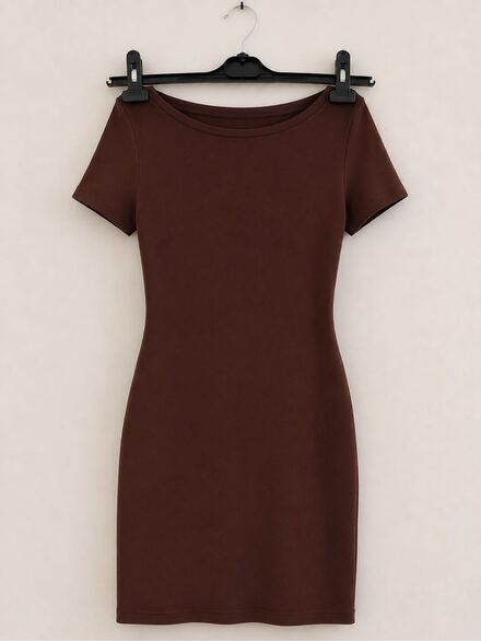 Kahverengi Bodycon Elbise