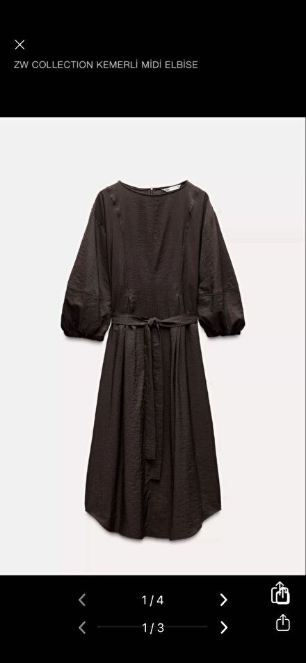 Zw collection kemerli midi elbise