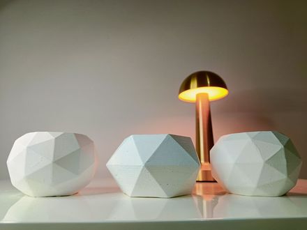 3'lü Geometrik Saksı Seti Beyaz