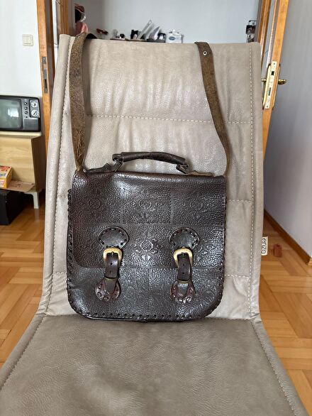Hakiki Vintage Deri Omuz Çantası