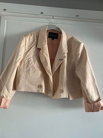 Les Benjamins Bej Crop Blazer Ceket