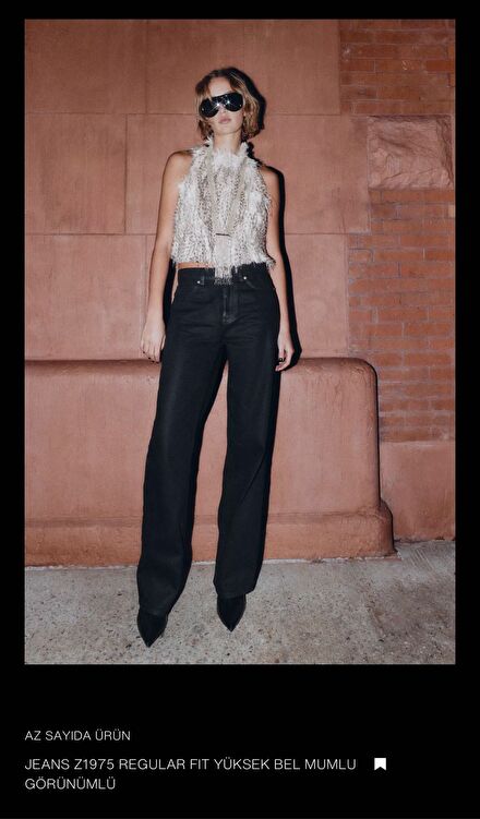 Zara Regular Fit Yüksek Bel Mumlu Jeans