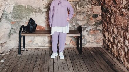 Mor Tunik ve Pantolon Takımı