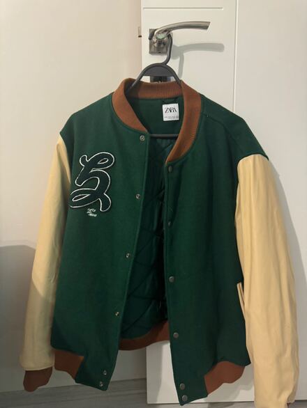 Zara Yeşil Siyah Erkek Kolej Ceket