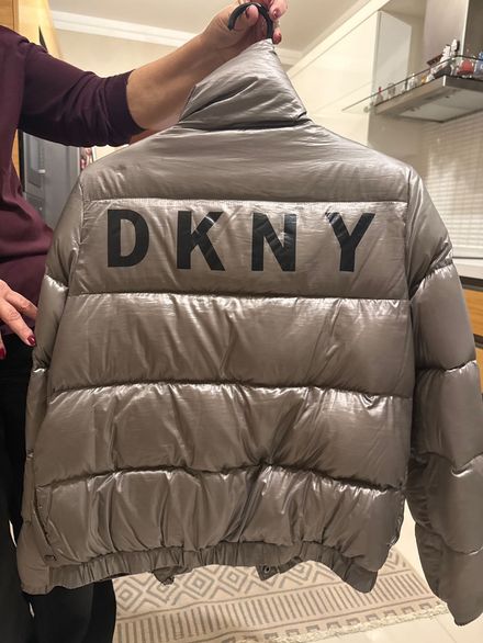DKNY Metalik Gri Şişme Mont