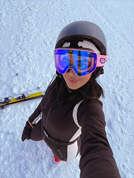 Pembe Detaylı Kayak gözlüğü