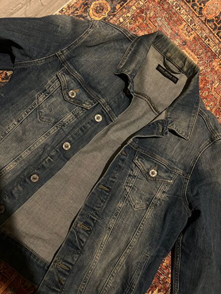 Erkek Mavi Jeans Kot Ceket