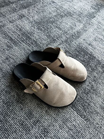 Bej Suede sabo Terlik