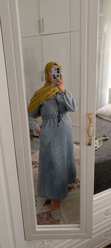 Kot Fermuar Detaylı Midi Elbise