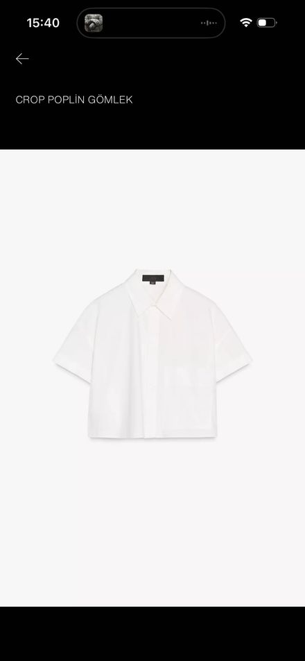 ZARABeyaz Crop Poplin Gömlek