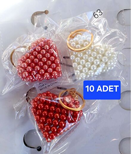 10 ADET- Kalp Figürlü Anahtarlık