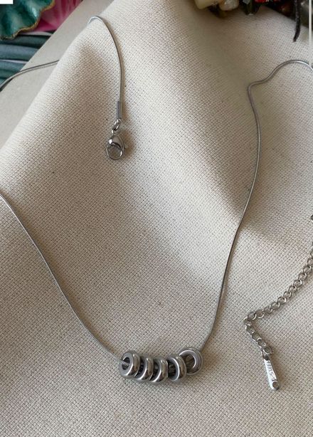 Çelik silver rings kolye