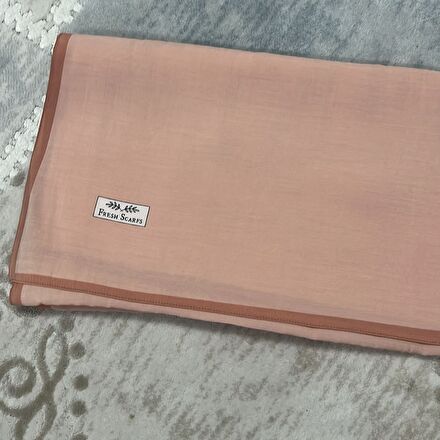 Freshscarf Pudra Renk Kenar Detaylı Şal