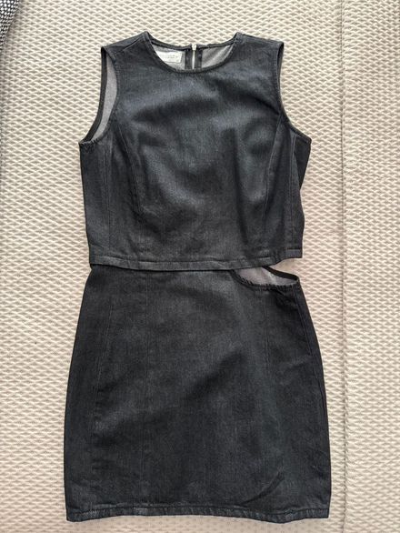 Zara Siyah Denim Elbise