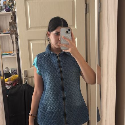 Kapitone Denim Yelek