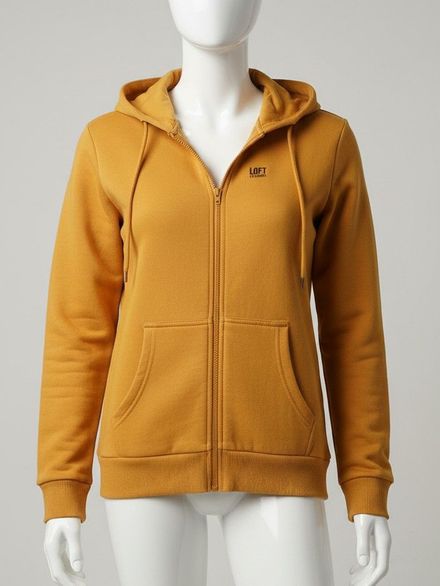 Vintage fermuarlı kapşonlu sweatshirt