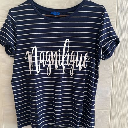 Çizgili Lacivert T-Shirt