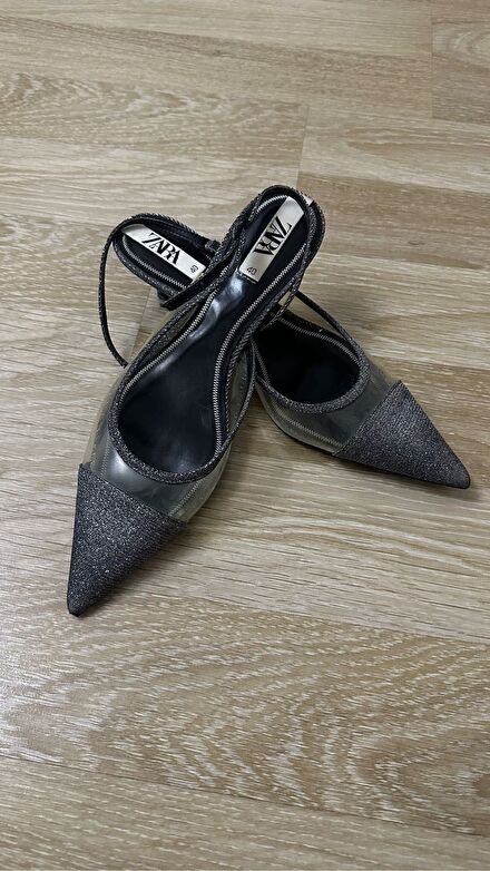 Zara Siyah Şeffaf Stiletto Ayakkabı