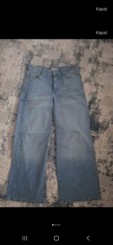 Bol Kesim Mavi Jean Pantolon