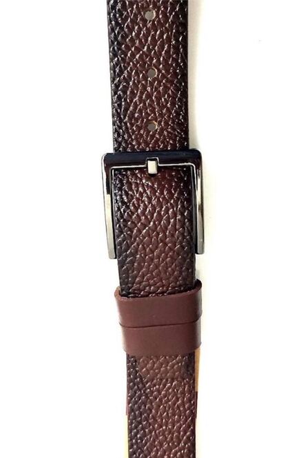 Deri Detaylı Erkek Kemer 3,7 cm