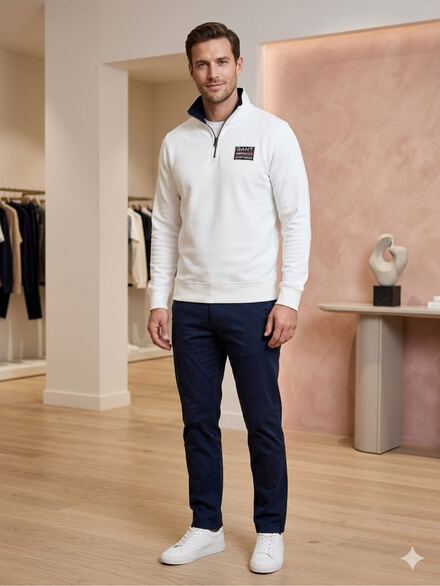 Gant Beyaz Erkek Sweatshirt