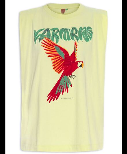 Sarı Papağan Baskılı T-Shirt