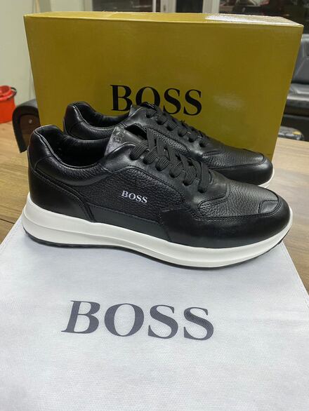 Hugo Boss Siyah Deri Sneaker Ayakkabı