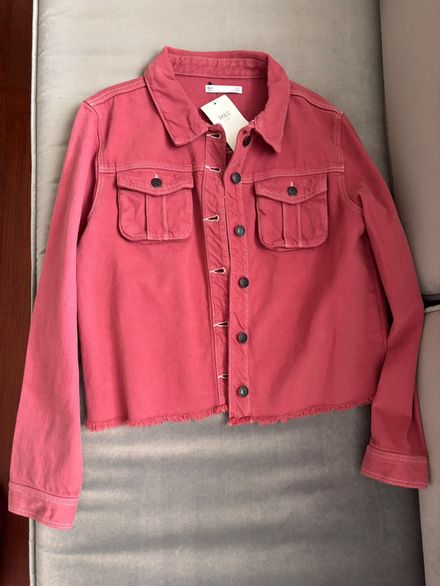 H&M sıfır çocuk renkli jean gömlek mont