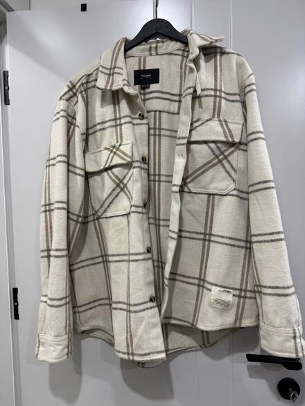 Pull&Bear Krem Rengi Kareli Gömlek