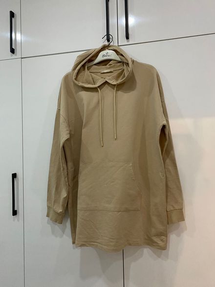 Kapüşonlu kadın Sweatshirt Bej
