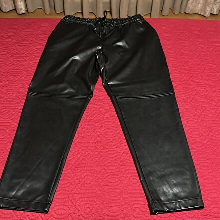Nautıca beli lastikli deri pantolon