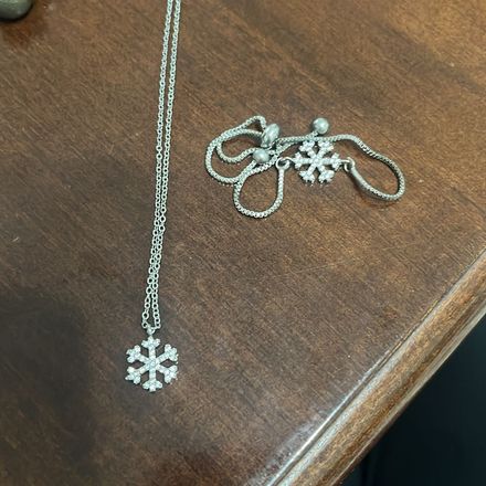 kar tanesi kolye bileklik takımı