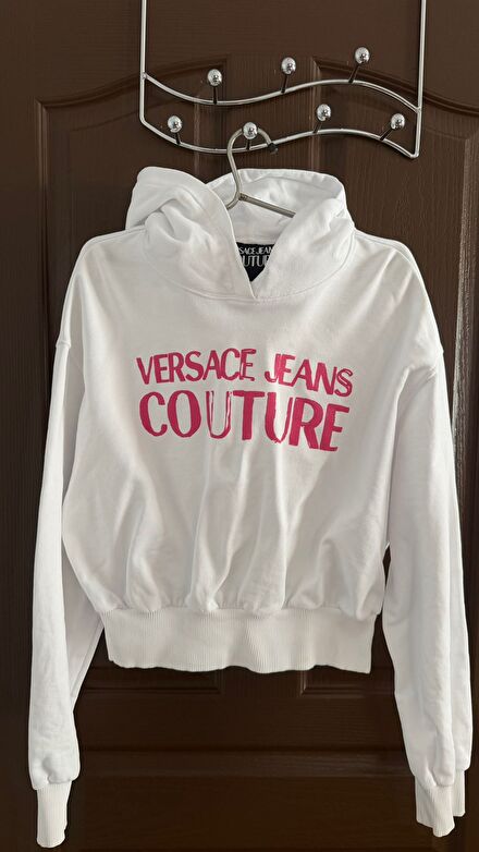 Versace beyaz kapüşonlu sweatshirt