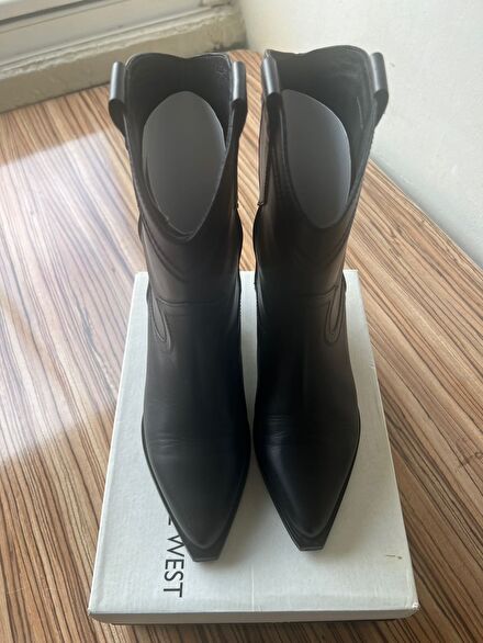 Nine West Siyah Deri Bot & Bootie