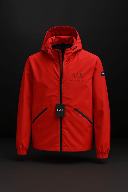 Armani Exchange Erkek Kırmızı Fermuarlı