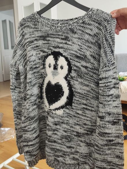 Penguen Desenli Triko Kazak