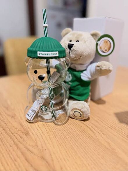 Starbucks Şeffaf Bearista Cam Bardak
