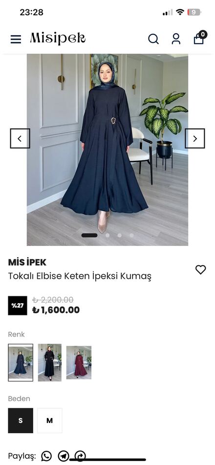 Keten elbise