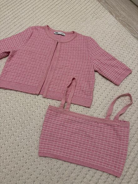 Zara İkili Takım Hırka ve Büstiyer Pembe