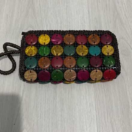 Boncuklu cüzdan çanta