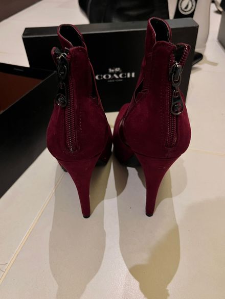 Bordo Süet Detaylı Stiletto Bootie guess