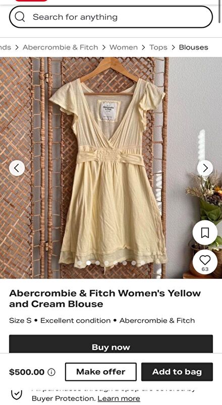 vintage abercrombie babydoll elbise bluz