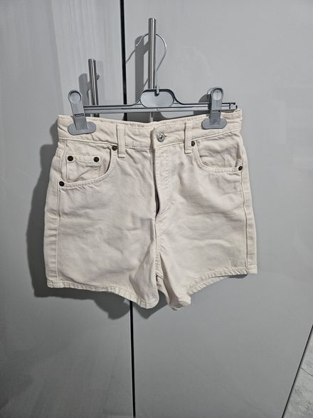 ZARA KREM EKRU JEAN ŞORT BERMUDA