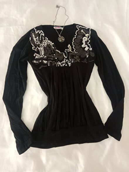 • Y2K Coquette Elena Boncuklu Bluz Top