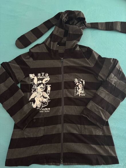 maris rock bunny zip-up hoodie