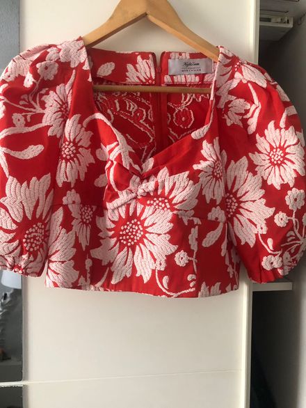 Zara Kırmızı Çiçek Desenli Büstiyer